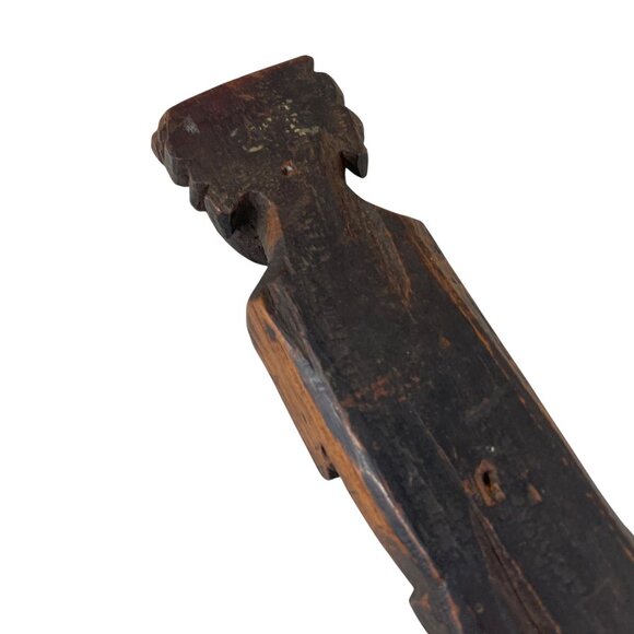 Hand-Carved Tribal Wooden Figurine Sculpture 12" Tall Unique Ethnic Art Decor - Picture 9 of 12